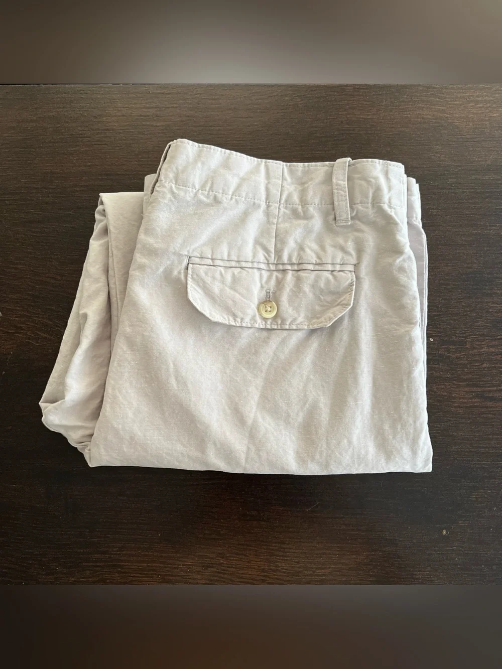 Banana Republic Chino Dress Pants Men 33x30 Ivory Linen Blend Modern Relaxed Fit